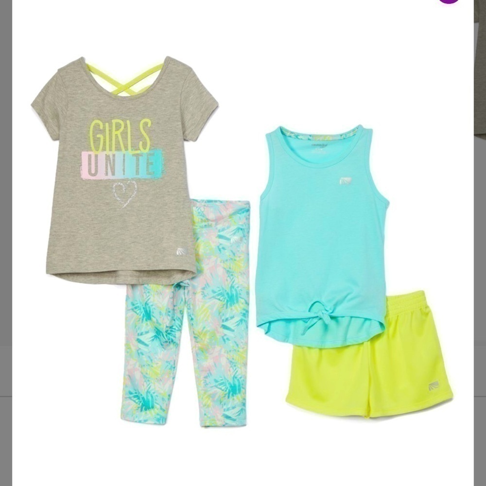 New Marika Four-piece Active Tops and Bottoms Set US 3T